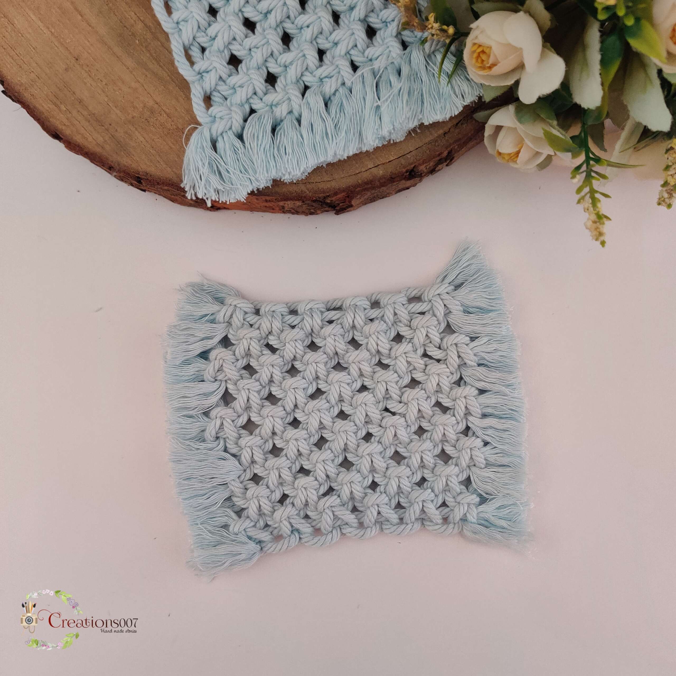 handmade macrame coasters