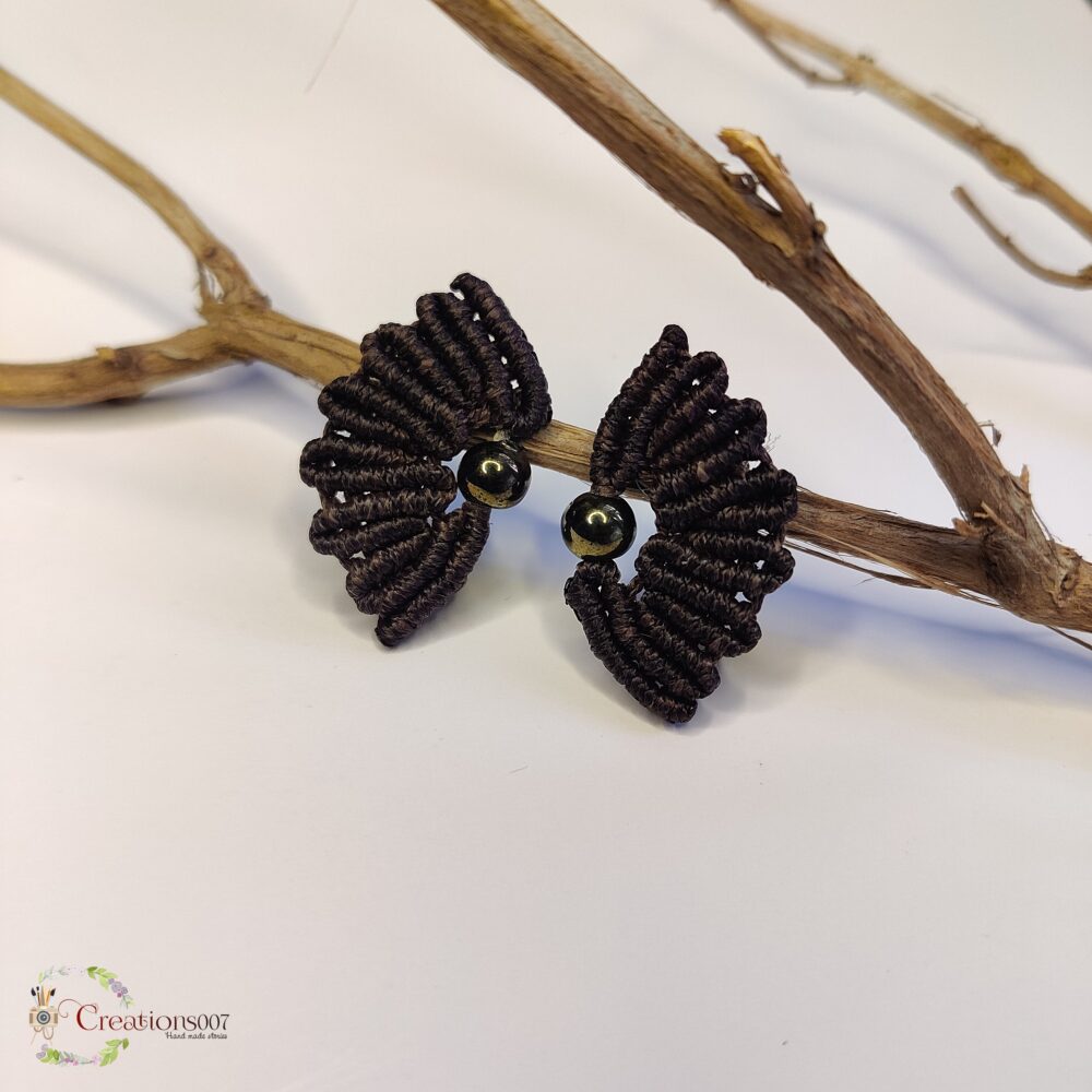 Macrame Stud Earrings / Wild Flower