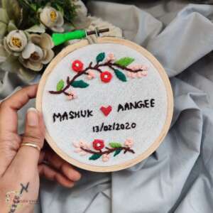 Name and date Embroidery Hoop