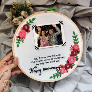 Embroidery Photo Hoop With Quote