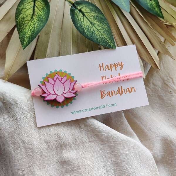 Handmade Rakhi - Lotus Hand-Painted Rakhi