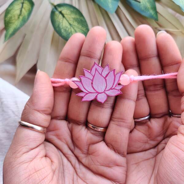 Handmade Rakhi - Lotus Hand-Painted Rakhi