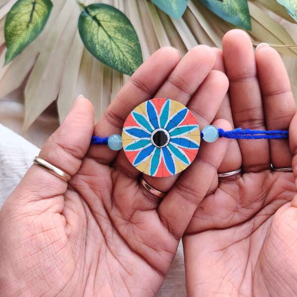 Handmade Rakhi - Mirror Mandala Rakhi - Image 2