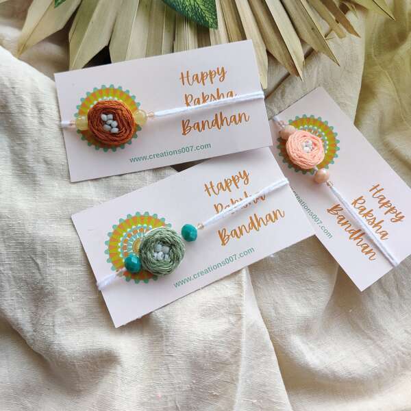 Handmade rakhi | Knotted Rose Rakhi