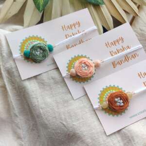 Handmade rakhi | Knotted Rose Rakhi