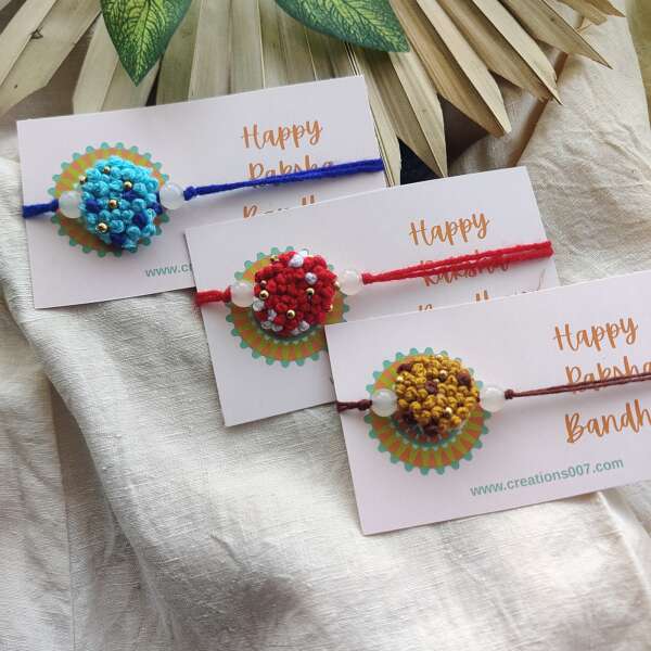 Handmade Rakhi | French Knot Embroidery Rakhi