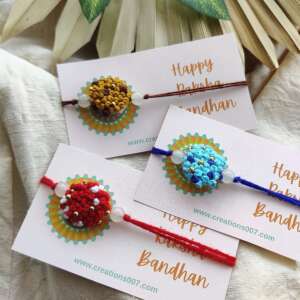 Handmade Rakhi | French Knot Embroidery Rakhi