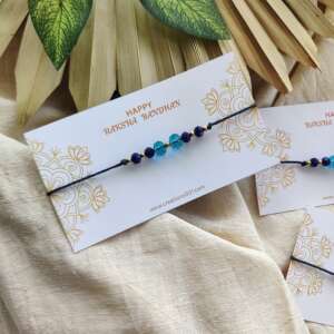 Handmade Rakhi | Blue Crystal Rakhi