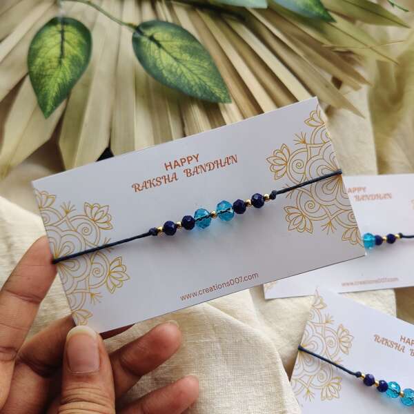 Handmade Rakhi | Blue Crystal Rakhi