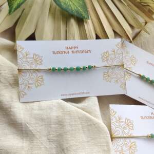 Handmade Rakhi | Green Beaded Rakhi