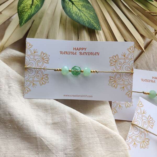 Handmade Rakhi | Green Crystal Rakhi