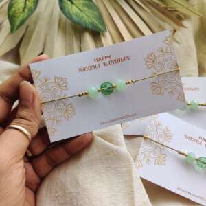 Handmade Rakhi | Green Crystal Rakhi