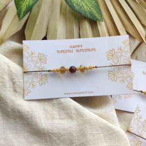 Handmade Rakhi | Brown Crystal Rakhi