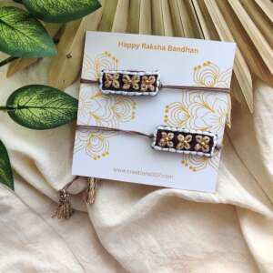 Handmade Couple Rakhi | Embroidery Rakhi