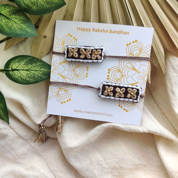 Handmade Couple Rakhi | Embroidery Rakhi
