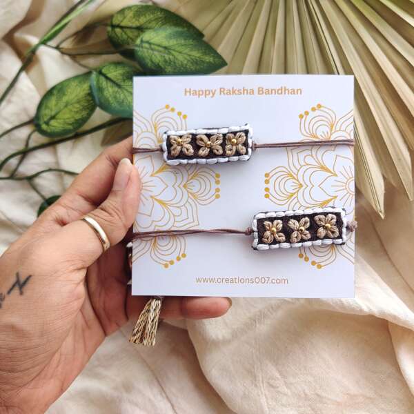 Handmade Couple Rakhi | Embroidery Rakhi